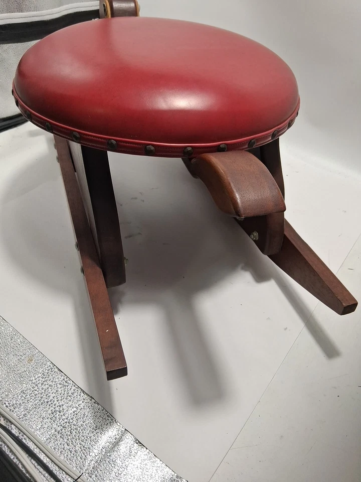 Vtg Hand Crafted Ooak Wood custom Turtle Rocking Stool Or Ride on Look Kid Toy - Image 4 of 4