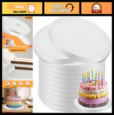 12 PCS 10" Round Cake Drums - 1/2" Thick Food-Grade Cardboard Bases for Weddings