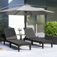 Outsunny 2Er Set Sonnenliege Wetterfest Gartenliege Mit Verstellbar RüCkenlehne