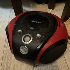 Memorex MP3844 RED Digital CD Boombox Tested Works Great W Cord And Handle