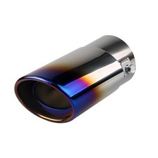 Stainless Steel Car Exhaust Tail Pipe Tip, 2.5" Inlet 3.3" Outlet Straight Blue