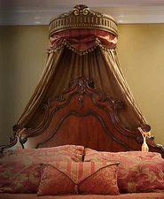 Elegant Gold Handcrafted Bed Crown - Real Wood - Canopy - Teester