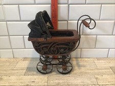 Vintage Wicker Baby Doll Carriage Buggy/ Pram/carriage Doll Or Table Decor