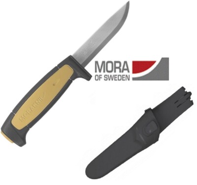 Mora Hunting knife Carbon Steel Blade Black and Tan Made in Sweden