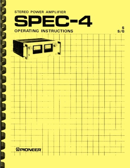 Pioneer Spec-4 Spec 4 Stereo Amplifier OWNER'S & SERVICE MANUAL and Brochure