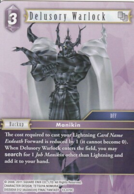 FINAL FANTASY TCG 1 X  DELUSORY WARLOCK 13-070C- COMMUN NOT FOIL- LIGHTNING