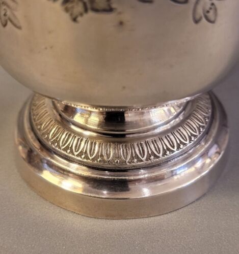 Antike alte Sterlingsilber Tasse Timbale auf Sockel gestempelt Frankreich 19. Jh - Bild 5 von 7