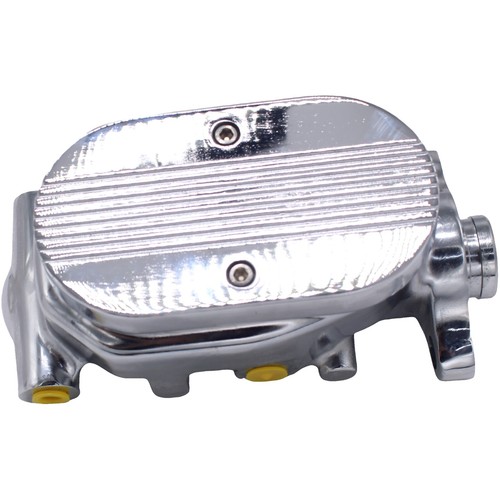 For GMC Brake Master Cylinder 1" Bore 9/16" & 1/2" Ports Dual Chrome Flat - Picture 14 of 18