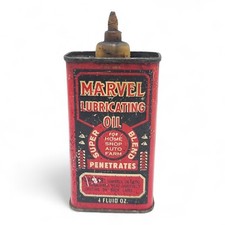 Vintage Marvel Lubricating Oil Can 4 Oz Handy Oiler Tin Port Chester Ny 1960s Vintage Marvel Lubricating Oil Can 4 Oz Handy Oiler Tin Port Chester Ny 1960s