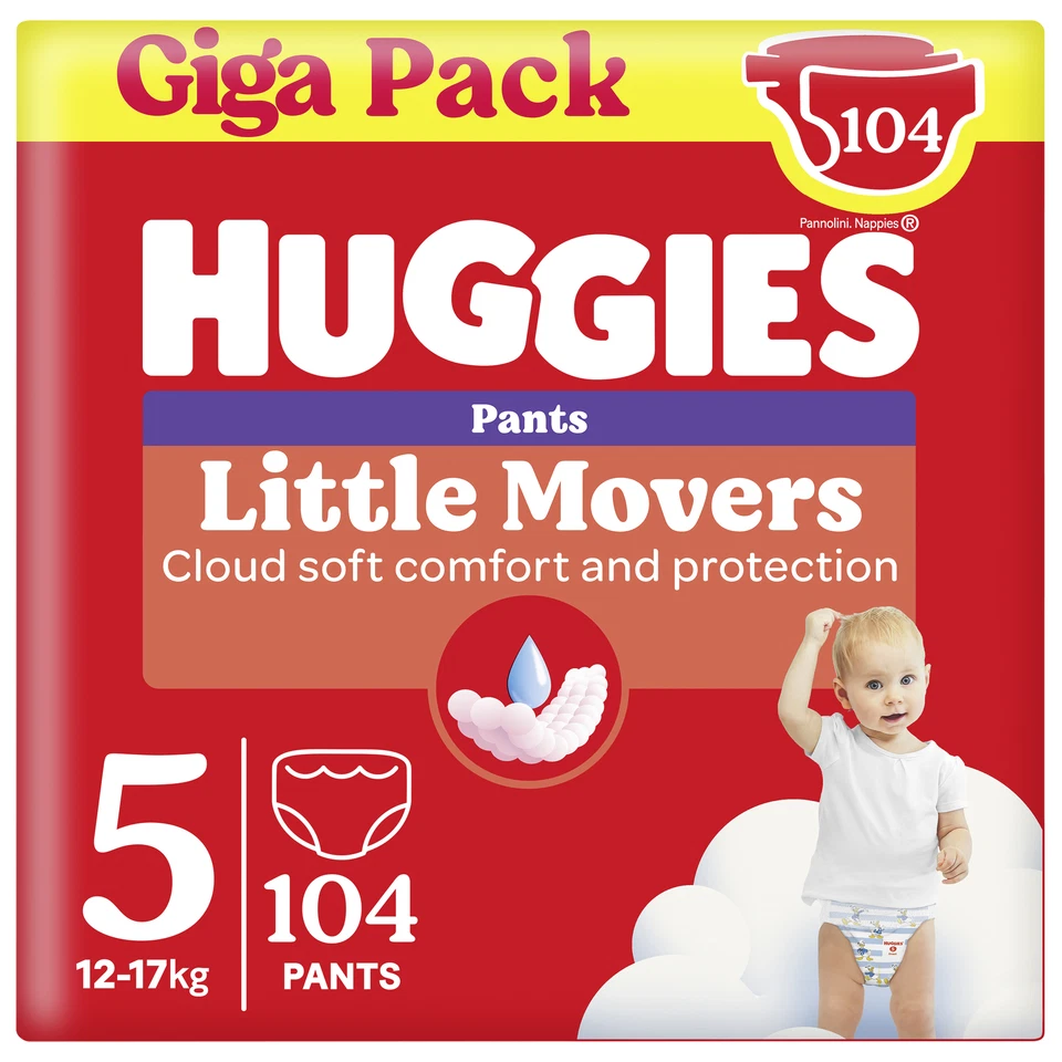 KIMBERLY-CLARK Huggies Pants Little Movers Disney, Baby-Windeln Gr.5, 104 St. (2x52), Monatsbox