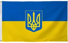 Ukraine Flag 3x5Ft Double Sided Ukrainian Trident Flag Polyester with 2 Grommets