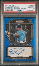Wander Franco /50 2022 Panini Rookie Autographs Blue Wave Prizm RC PSA 10 POP 5!