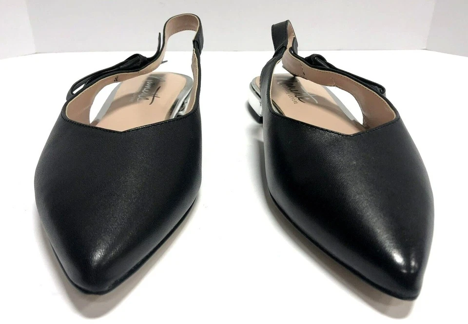 Nanette Lepore Addy zapatos planos de cuero negro para mujer talla 7,5 M NL1805704 Foto 3 de 4