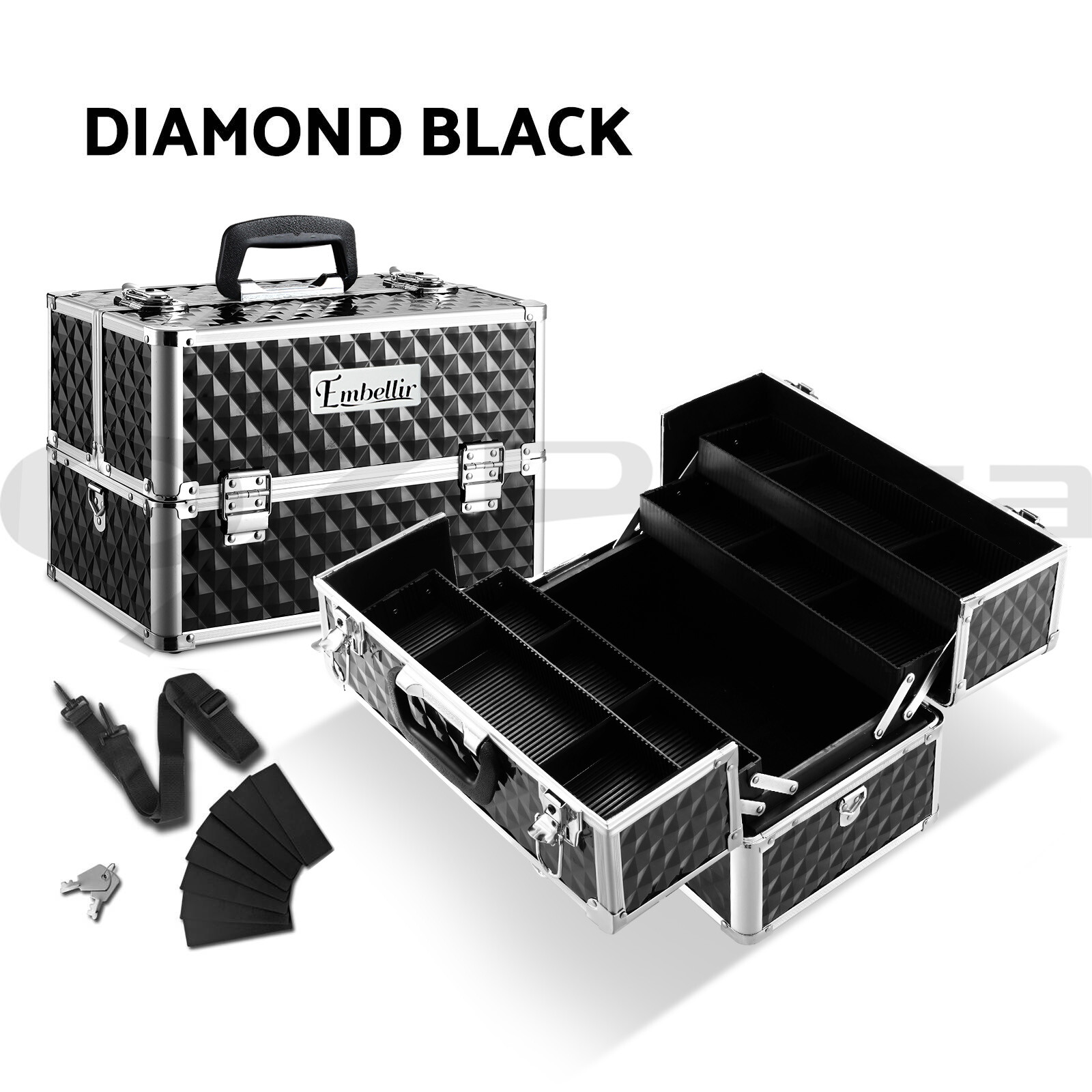 Embellir Makeup Cosmetic Case Beauty Storage Organiser Carry Box Portable Drawer eBay