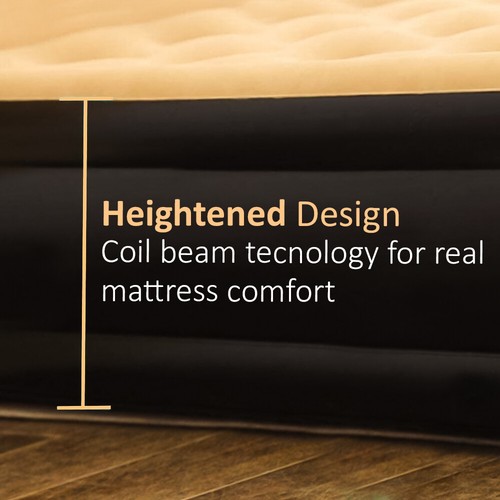 QUEEN AIRBED BLOW UP INFLATABLE MATTRESS WITH BUILT IN ELECTRIC PUMP RAISED - Picture 4 of 6