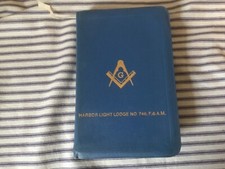 Vintage Harbor Light Lodge MASONIC HOLY BIBLE. King James Version Toledo OH 60s