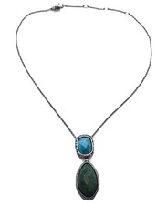 ALEXIS BITTAR Turquoise & Crystal 16”-19” Adjustable Drop Necklace Vintage