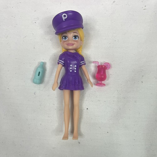 Polly Pocket Travel Adventures Playset Airplane Jet Doll Purple Incomplete Set - Picture 5 of 13