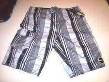 New O'NEILL Santa Cruz plaid board shorts swim trunks sz 30 Full Length