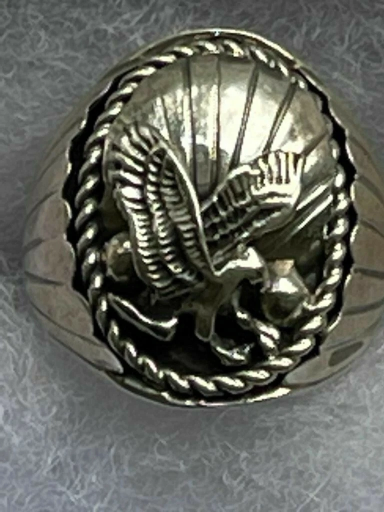 SILVER RAY S.RAY STERLING SILVER MEN S EAGLE RING REF 0649