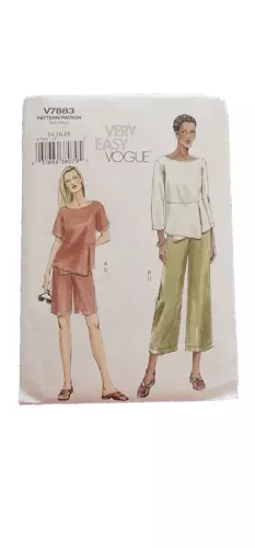 VERY EASY Vogue Pattern #V7883  UNCUT  14 16 18 Top Shorts Pants