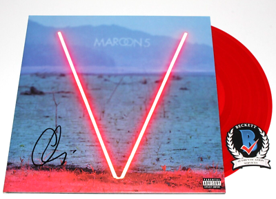 ADAM LEVINE MAROON 5 SIGNED 'V' ALBUM RED VINYL RECORD SINGER 2014