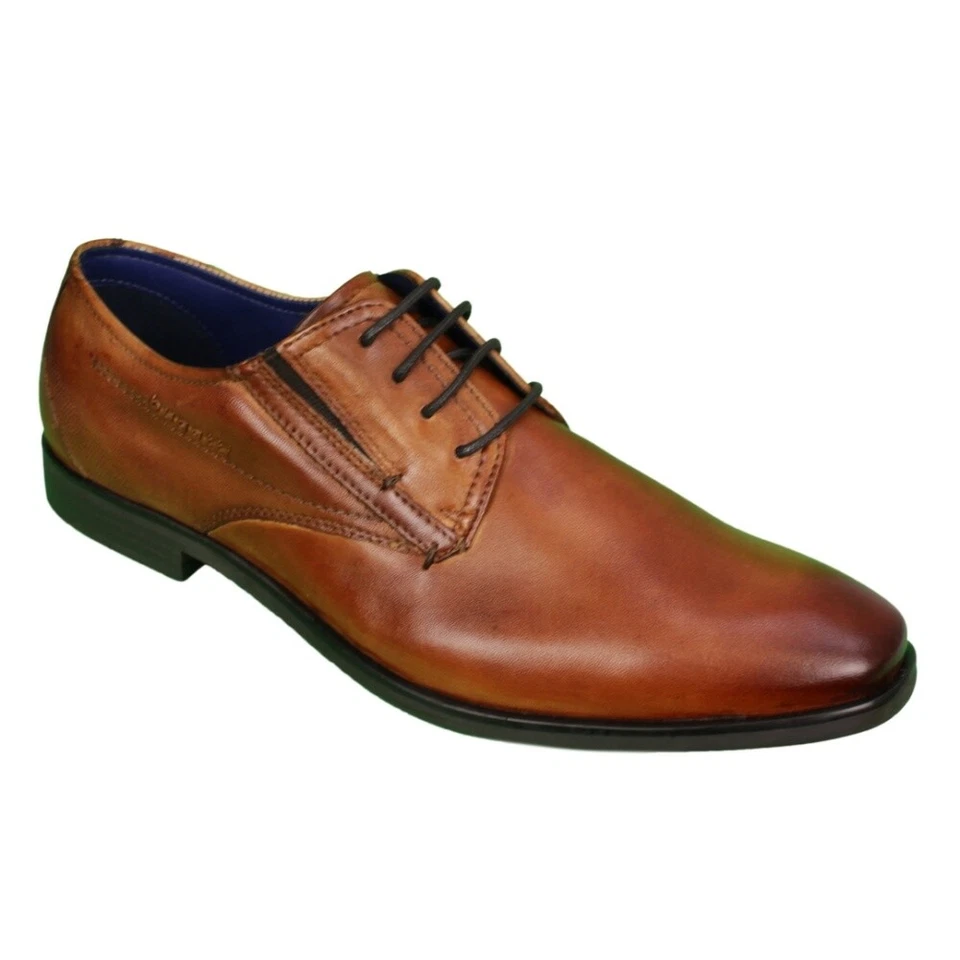 Bugatti Herren Schuhe Schnürschuhe braun unifarben 311 19605 4100 6300 cognac  - Bild 1 von 4