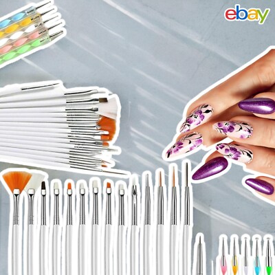 20PCS Gel Nail Art Brush Set Dotting Painting Drawing Polish Brushes Pen Tools