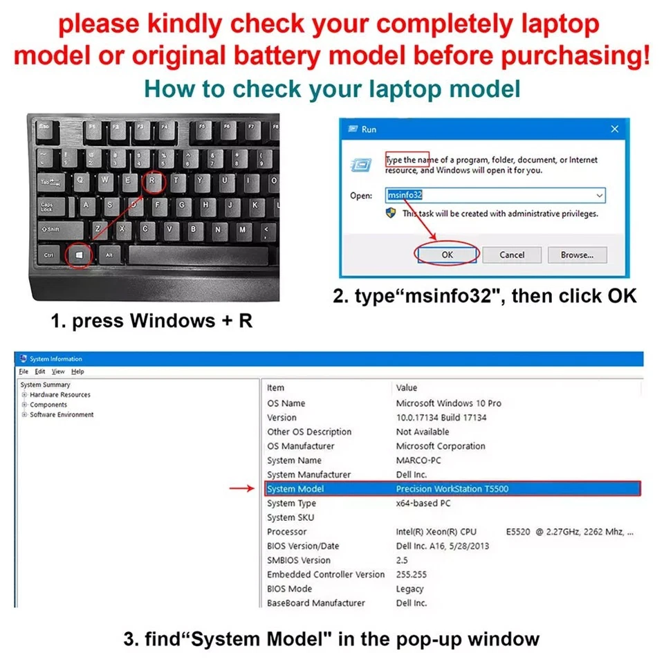 Batería GK5KY para Dell Inspiron 11 3000 3147 3148 3152 Series Inspiron 7000 43Wh Foto 2 de 4