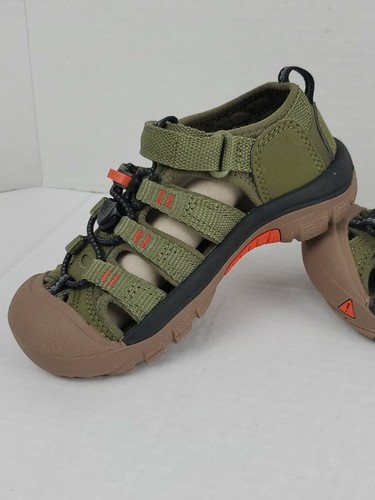 Keen Newport H2 Sz 11 Little Kids Olive Drab/Orange Green Water Sandals Shoes - 第 2/10 張圖片