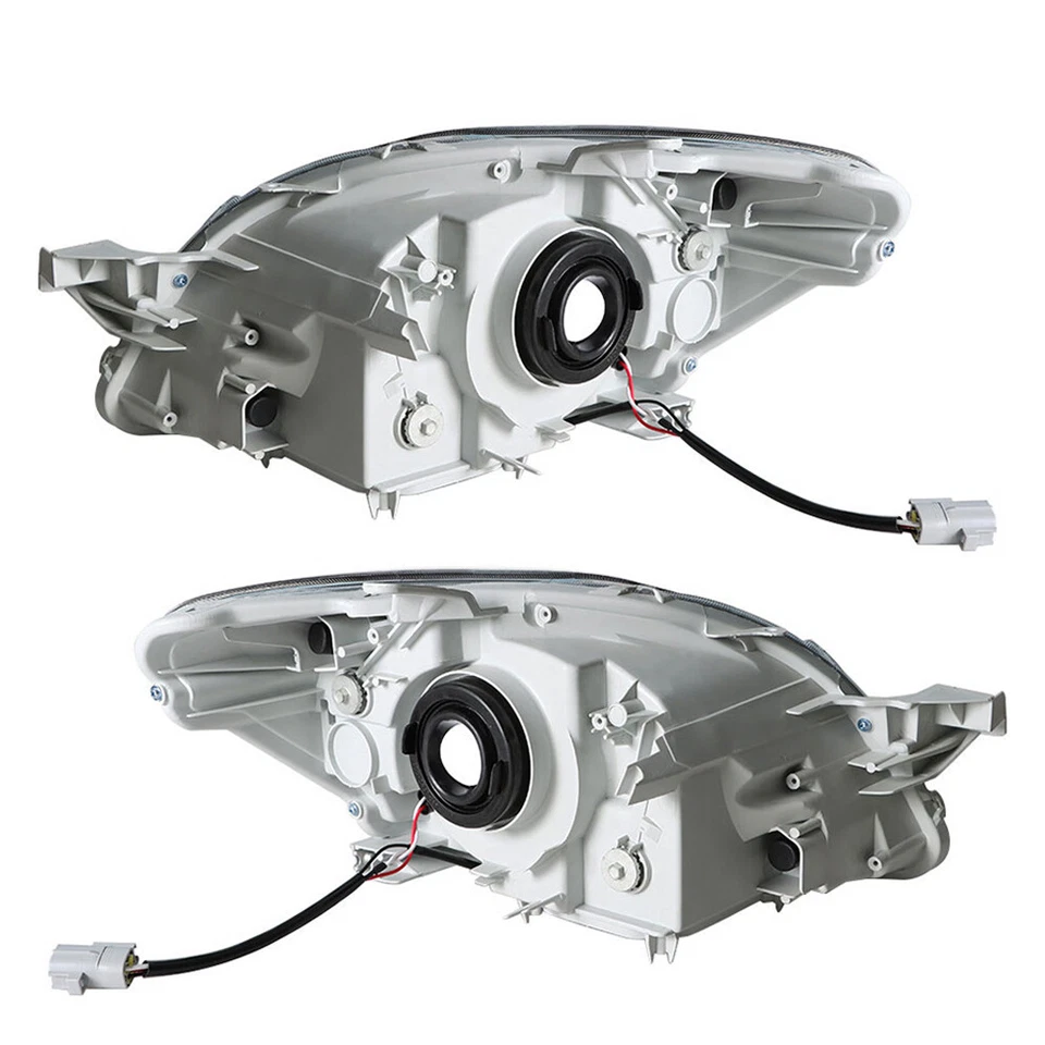 For 2007-2012 Toyota Yaris Left Right Pair Side Black Housing Headlight Headlamp - Image 4 of 4