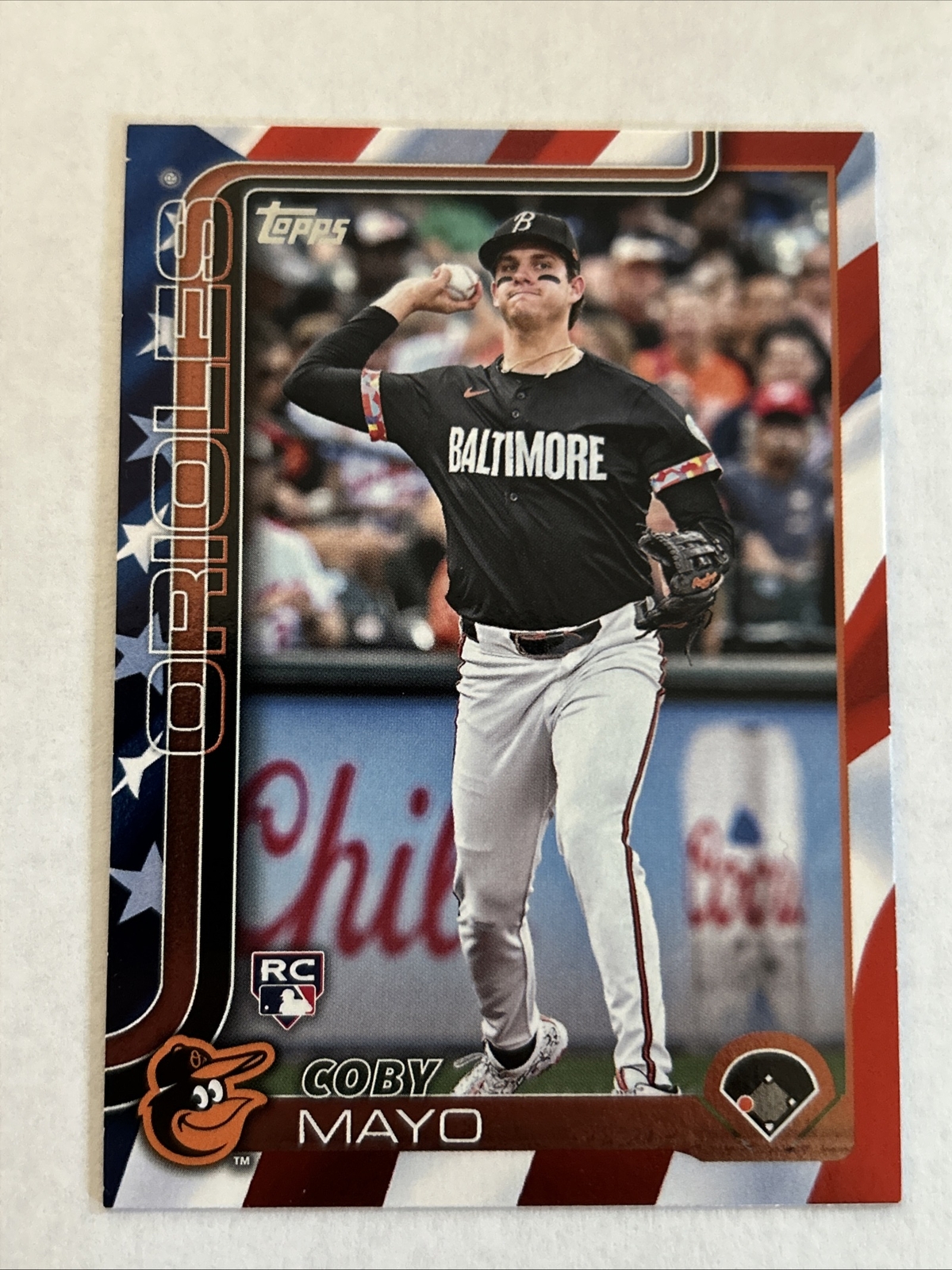 Coby Mayo #20 Independence Day /76 (RC) Orioles 2025 Topps Rookie Card Orioles