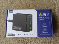 USB C Charger Block Charging Station: 100W 6 Port GaN Fast Charging Hub @c3