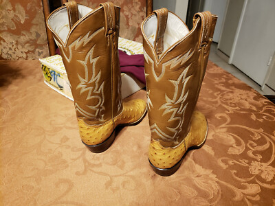 Tony Lama Vintage El Rey Ostrich Leather Cowboy Boots, Size 7EEEE vintage-tony-lama-el-rey-v0-  main image 2