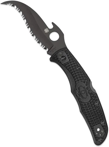 Spyderco 3.57" Lightweight Matriarch 2 Folding Knife with Emerson Opener, Black