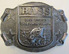 VTG BASS Belt Buckle Embossed Bass Anglers Sportsman Society Fishing