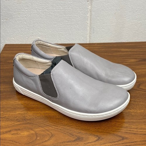 Birkenstock Men's Barrie Grey and White Leather Loafers EU42 Regular Fit 289271 - Picture 2 of 6
