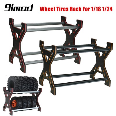 Aluminum Alloy Tire Rack Storage Holder for 1/18 1/24 Axial SCX24 TRX4M Tyres