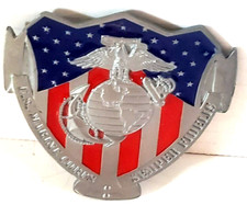 US Marine Corps Semper Fidelis Belt Buckle Flag Eagle World Anchor Military