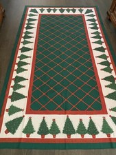 Red Green Christmas Tree Large Christmas Tablecloth 58x99