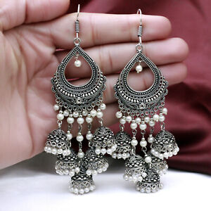 Traditional Alloy .925 Silver Oxidized Plated Beads Jhumka Jhumki Earring 2008/_25
