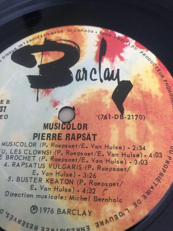 PIERRE RAPSAT "MUSICOLOR" SUPER RARE ACID FOLK ORIGINAL! - Image 3 of 3