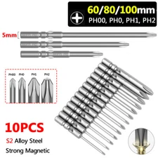 10X 5mm Round Shank Phillips Bit Set PH00/0/1/2 Fit for 801 Electric Screwdriver