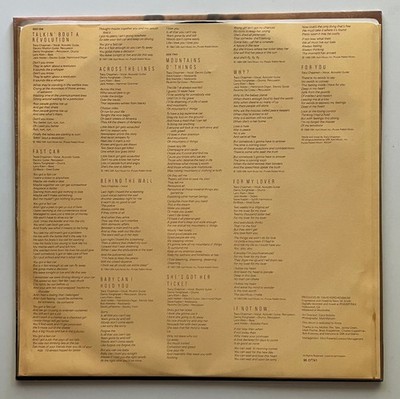 ORIGINAL Vtg 1988 TRACY CHAPMAN Album S/T Record 1ST PRESS Vinyl