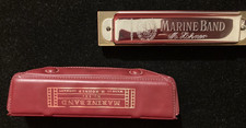 Vintage Hohner Marine Band No. 364 Harmonica Key of C w/ Original Red Case