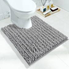 Toilet Rug U Shaped Washable 24x20 Inch - Ultra Soft Absorbent Chenille Bath ...