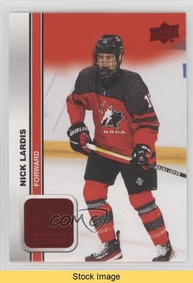 2023 Upper Deck Team Canada Juniors Men's U-18 Red Foil Nick Lardis READ 0s9c