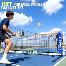 10 FT Mini Portable Pickleball Net Equipment Set - Tennis Net for Driveway Blue