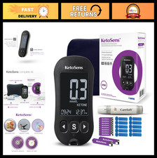 Keto Blood Ketone Monitoring Kit - Meter, 10 Test Strips, Lancets Case - Ideal