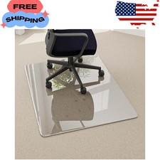 36 x 46 Inch Tempered Glass Office Chair Mat for Carpet and Hard Floors